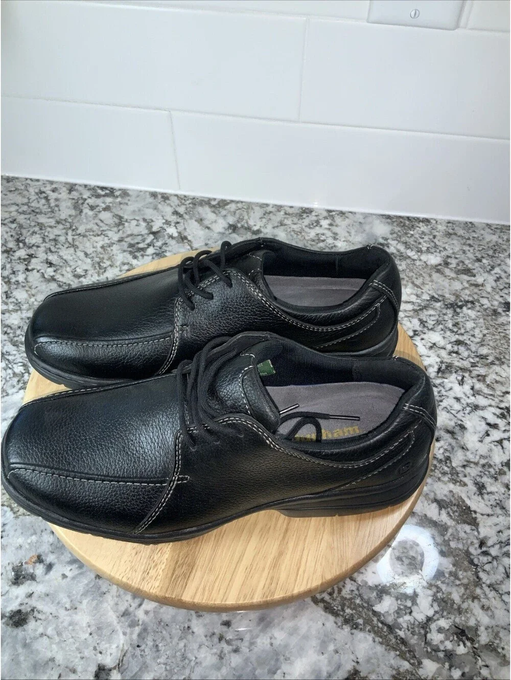 Dunham Men's Black Leather Lace Up Oxford Dress Shoes Sz 9D